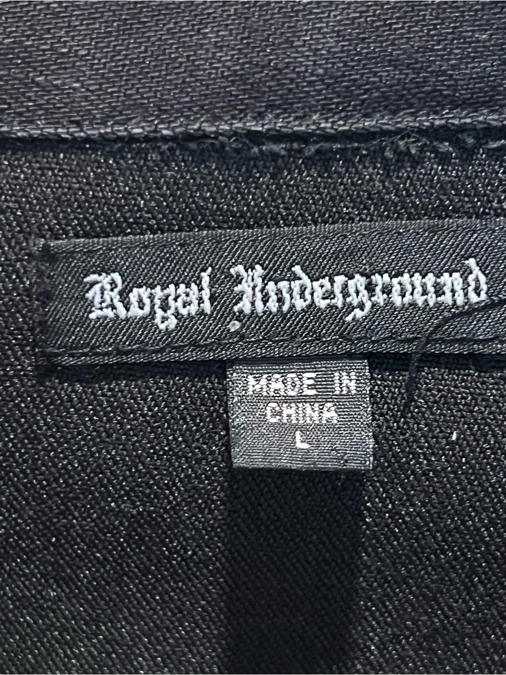 Royal Underground Men’s Black Cotton Blend Stretch Jean Blazer Jacket Size L